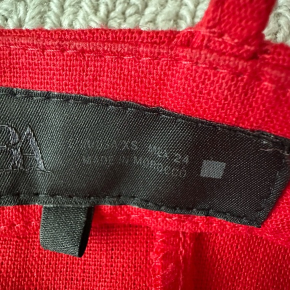 Zara Red Linen Midi Dress - Picture 6 of 6